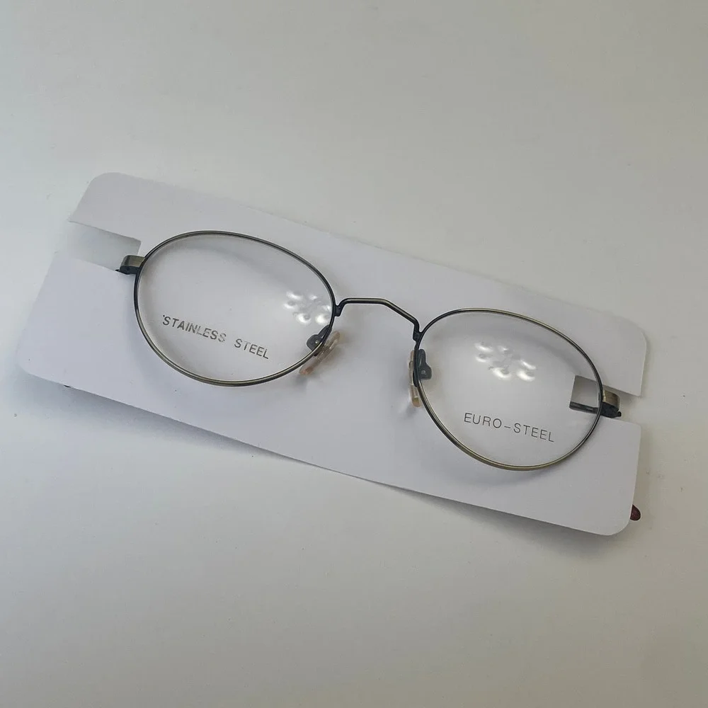 Euro Steel Collection ES-4 Oval Eyeglasses Anti Gold Stainless Steel 46-20-145